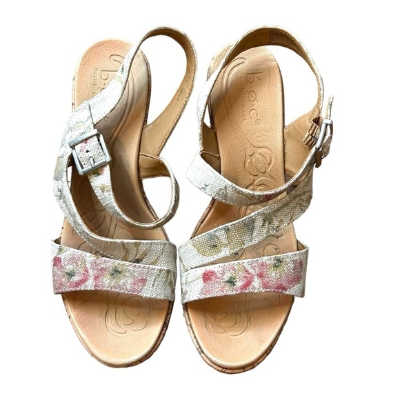 b.o.c Born Concept Schirra Jute Floral Print Platform Wedge Sandals - Picture 5 of 11